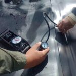 Geomembrane welding seam inspection